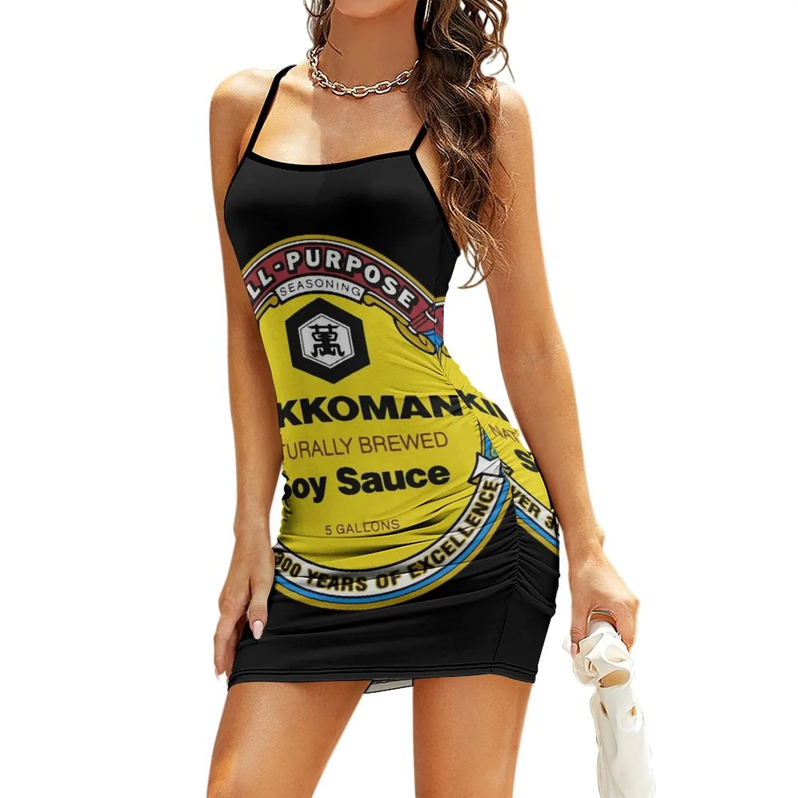 

All Purpose Kikkoman Soy Sauce Print \t's Black\t Sling Dress luxury evening dresses 2025 Dress