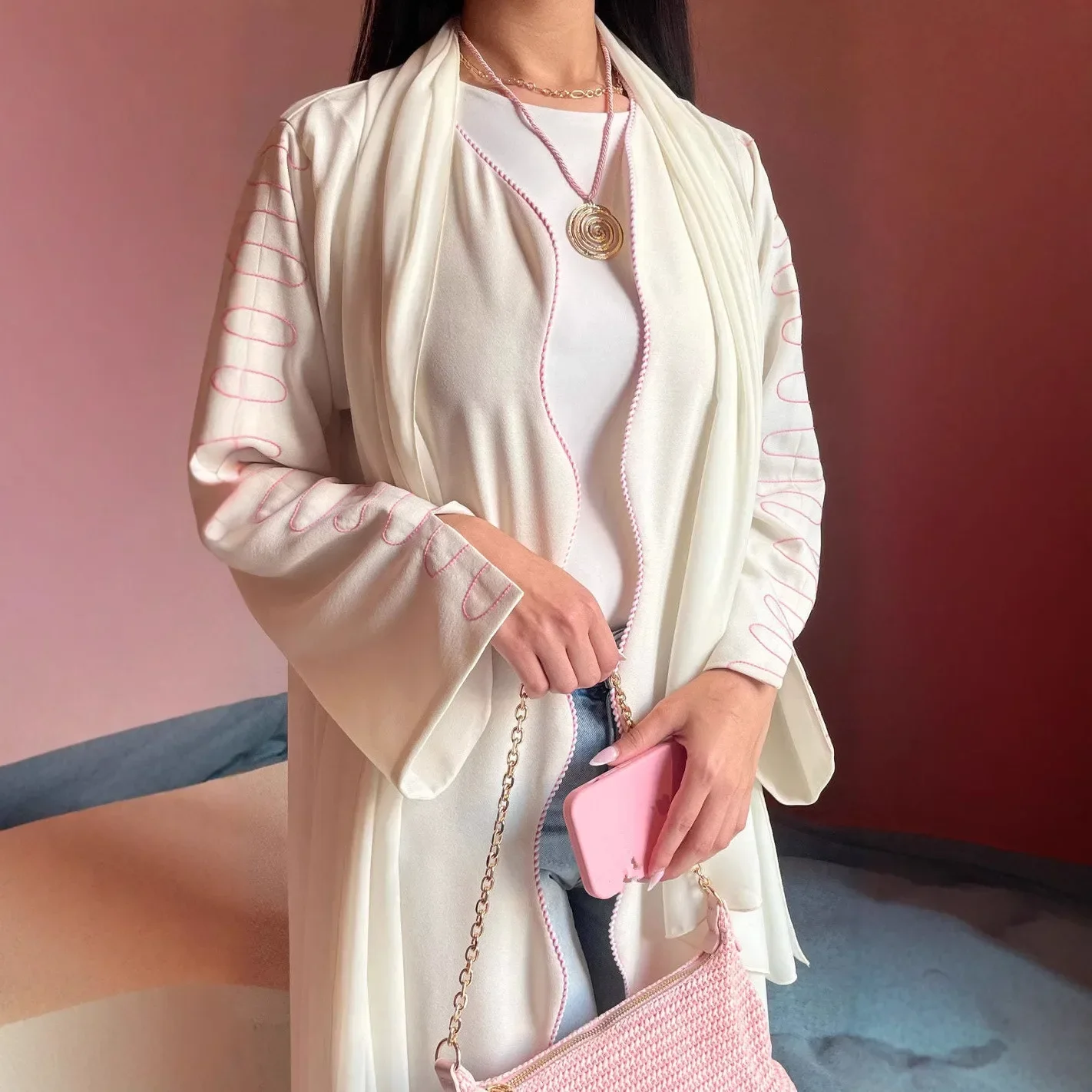 Nieuwe Dubai geborduurde open abaya dames kimono cardigan moslimjurk Eid Ramadan islam kleding kebaya caftan Marokkaanse vrouwenjurk