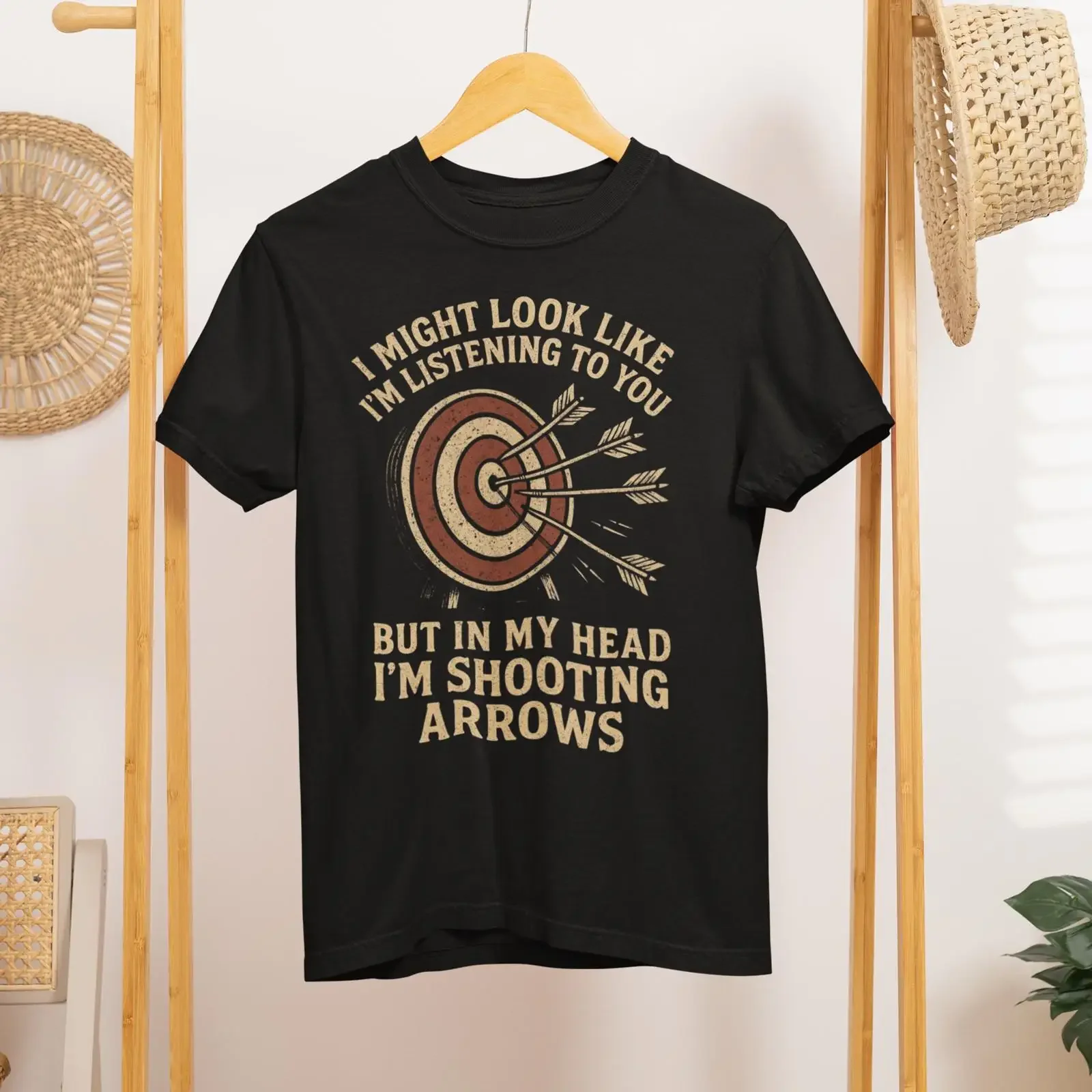 Archery T Shirt I Might Look Like Im Listening Vintage Target Arrows vintage Washed streetwear Soft Comfortable Stylish