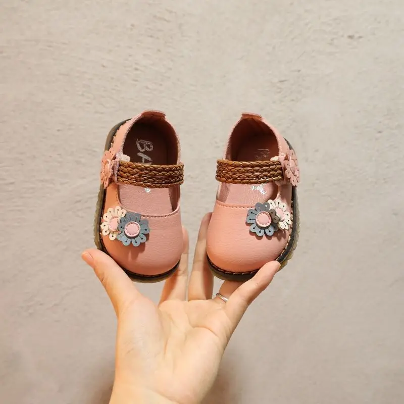 Little Princess Vintage Floral Baby First Walking Shoes for Girls 1-3 Years Spring/Autumn PU Leather Comfortable Toddler Shoes​