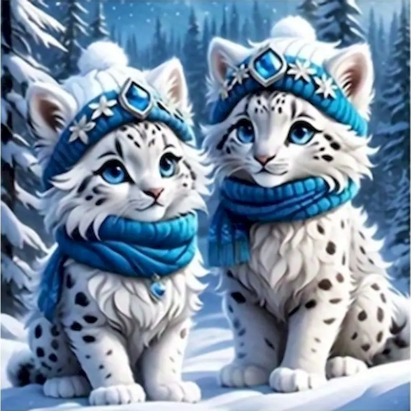 

SDOYUNO 5D Diy Diamond Painting Cross Stitch Tiger Animal Snow Home Decor Full Rhinestones Art Diamond Embroidery