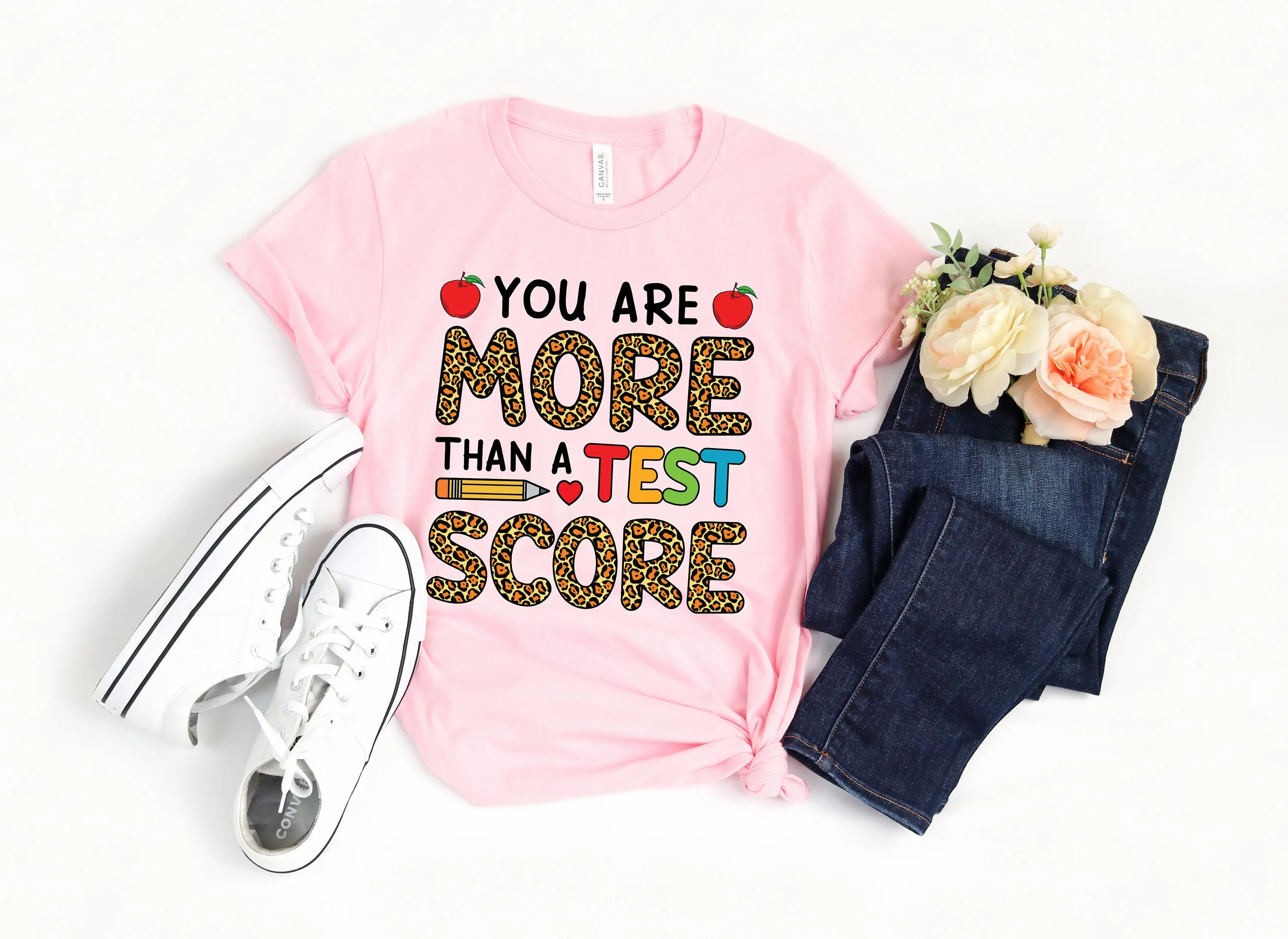 Leopard You Are More Than A Test Score T Shirt Testing Teacher Team Day Coordinator