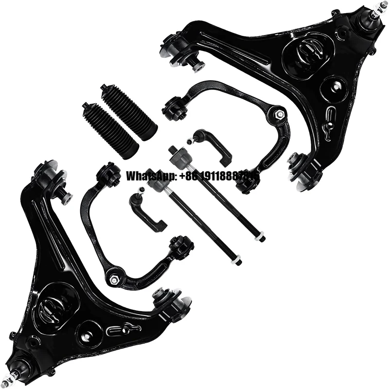 

K621266 Front Upper Lower Control Arm With Ball Joint Sway Bar Outer Inner Tie Rod Boot Replacement 2009-2013 for Ford F-150