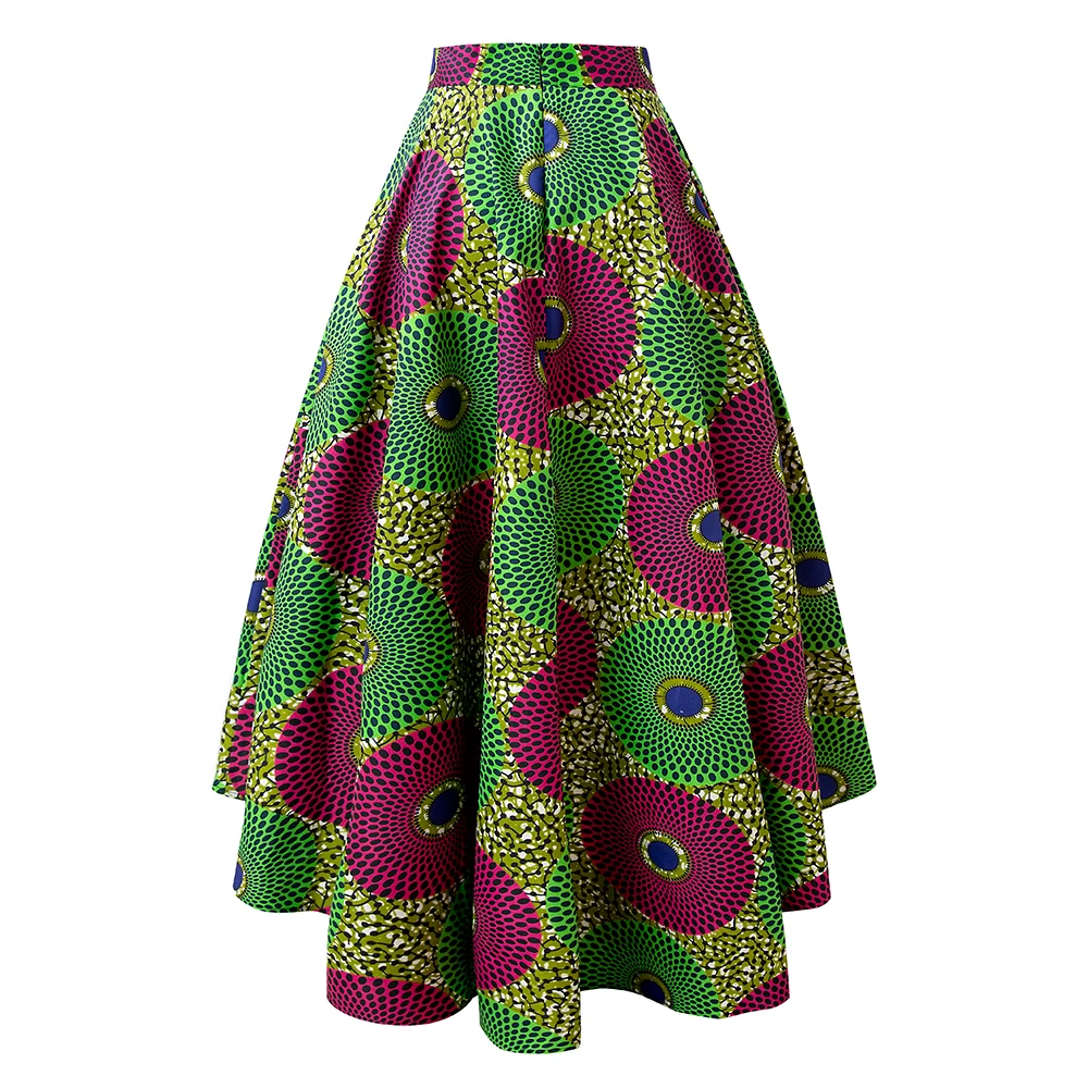 Traditional African Clothing for Women Fashion Anakra Print Sewing High Waist Belt Skirt For Ladies