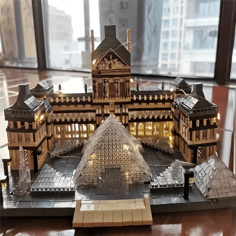 

3377PCS Louvre Museum Micro Mini Building Block Set Iconic Art Gallery Bricks Model Exquisite Detailing High Quality Material