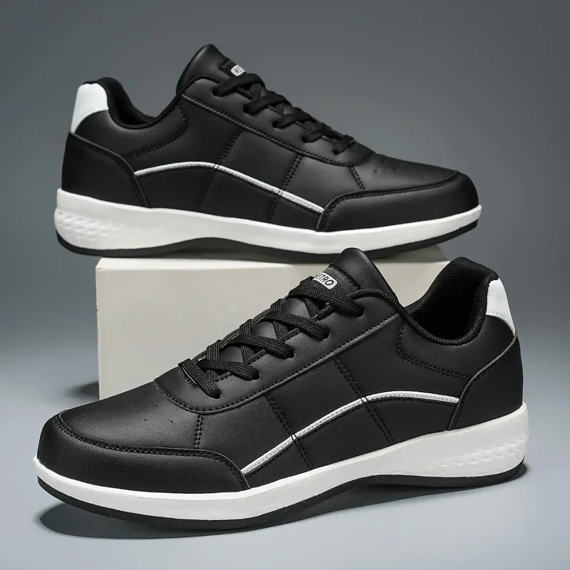

PU Leather Men's Shoes Casual Sneakers Fashion Breathable Male Walking Shoes Lightweight Driving Travel Shoes Tenis Masculino