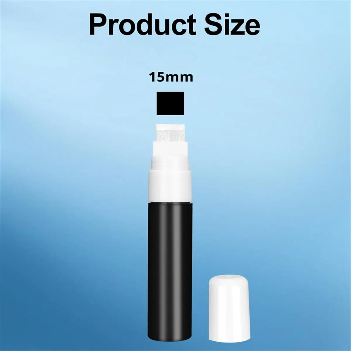 AB09 علامات طلاء قابلة لإعادة الملء 2 قطعة 15 مم أطراف جامبو، غير شفافة، علامات فارغة للأكريليك والطلاء والغراء والحبر السائل #4