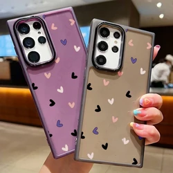 Soft Silicone Phone Case For Samsung Galaxy S24 S22 S23 Ultra S21 S23 FE A54 A53 A52 A34 5G Clear Love Heart Shockproof Cover