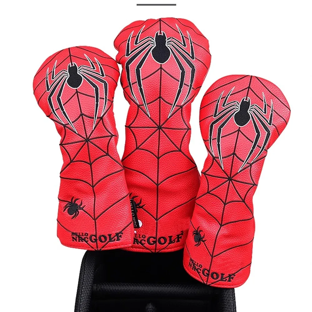 ปลอกคลุมหัวไม้กอล์ฟลายแมงมุม ทำจากหนัง PU สำหรับไดรเวอร์และแฟร์เวย์วูด