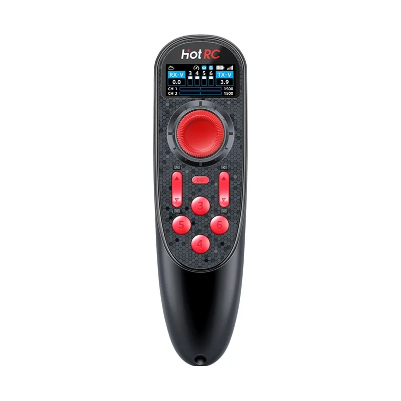 HOTRC DS650 Color Screen Remote Controller 6 Channels, One-Hand Control for Bait Boats Fishing Boats Vehicle Models