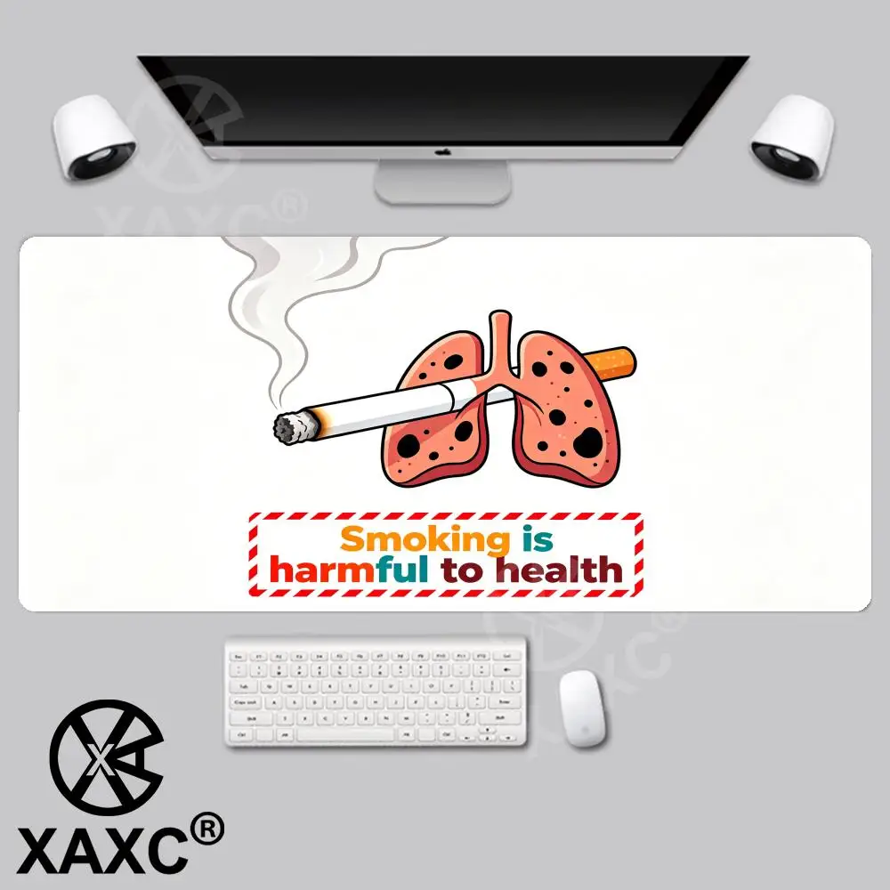 Anti Smoking Mouse Pad, Smoking Harmful Health Warning Design, Non-slip Rubber Desk Mat, Anime Style Office Gaming Mousepad XAXC