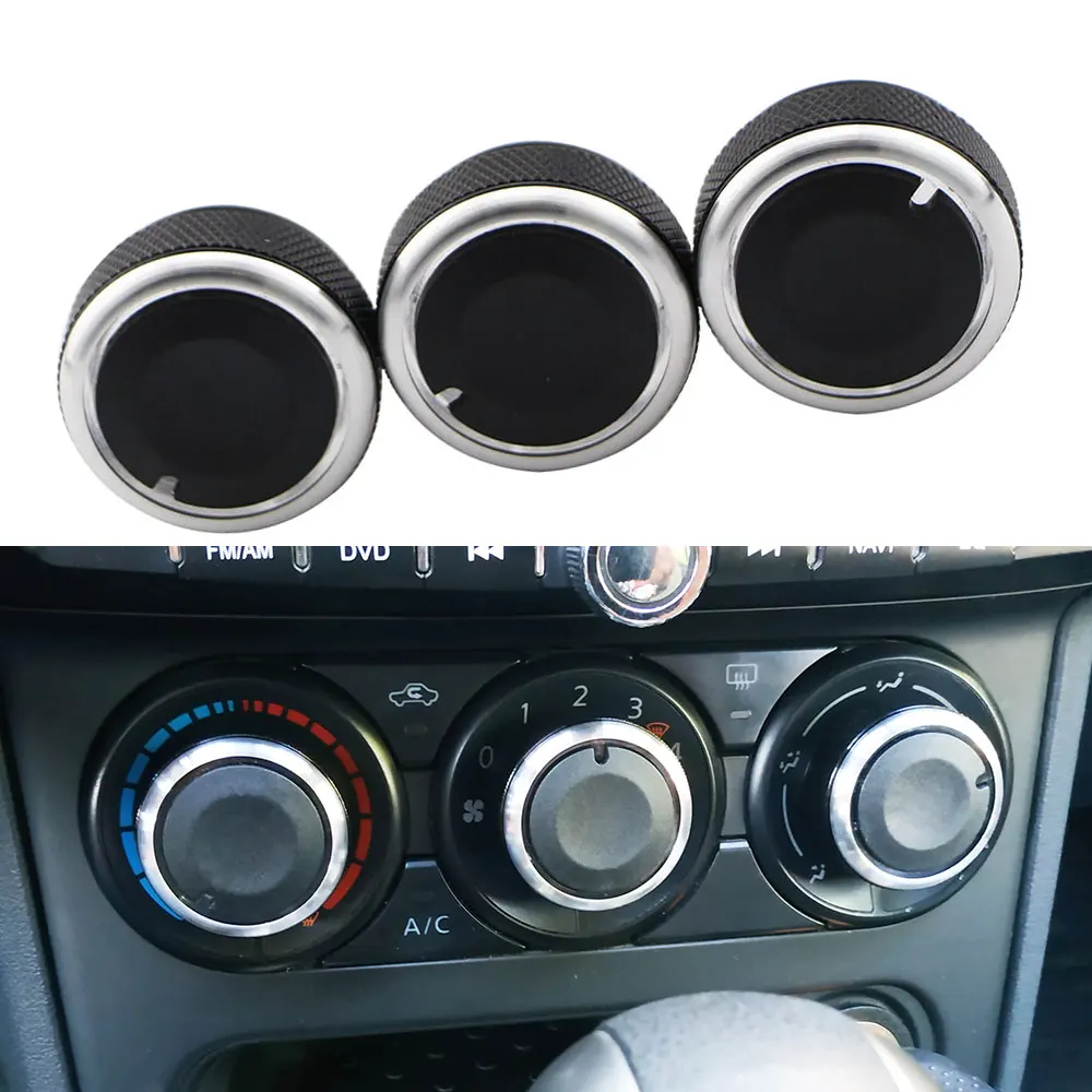 3pcs/set Aluminum Plastic Air Conditioning Knob for Honda City 2009-2013 AC Knob Heat Control Switch Button Knob Car Styling