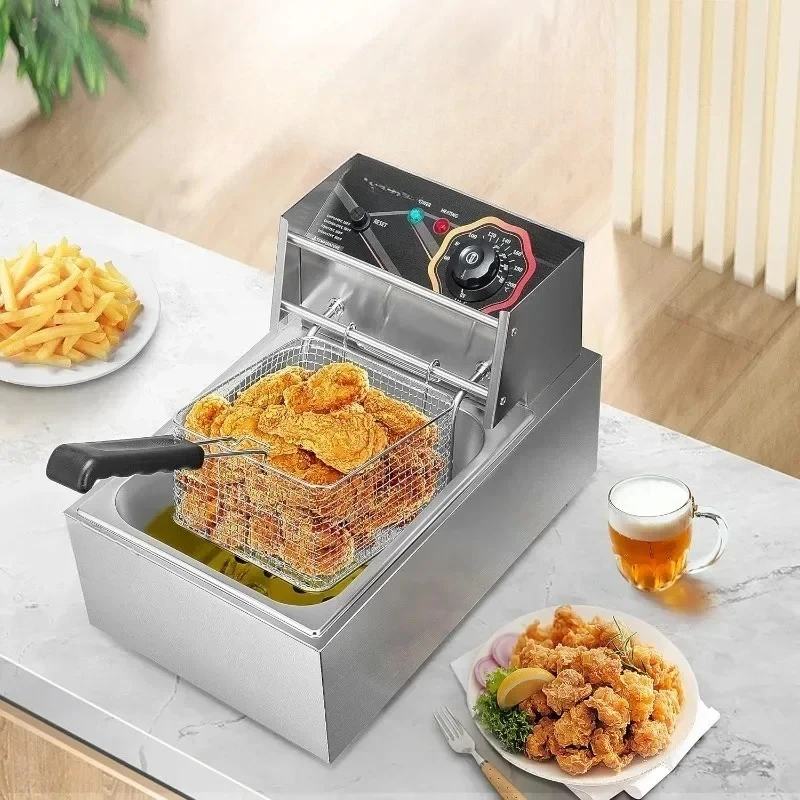 

Tool 10.6 QT Electric Deep Fryer with 6.3 QT Removable Basket, Temperature Adjustable 140-392℉ 2500W Free delivery