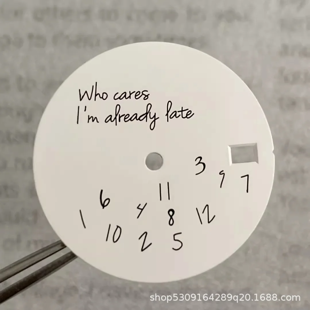 Zmodyfikowany zestaw tarcz zegarka z niebieskimi wskazówkami 28,5 mm DIY Twarze zegarka Pasuje do ruchu NH35/4R36 Kto dostosuje już późno Akcesoria