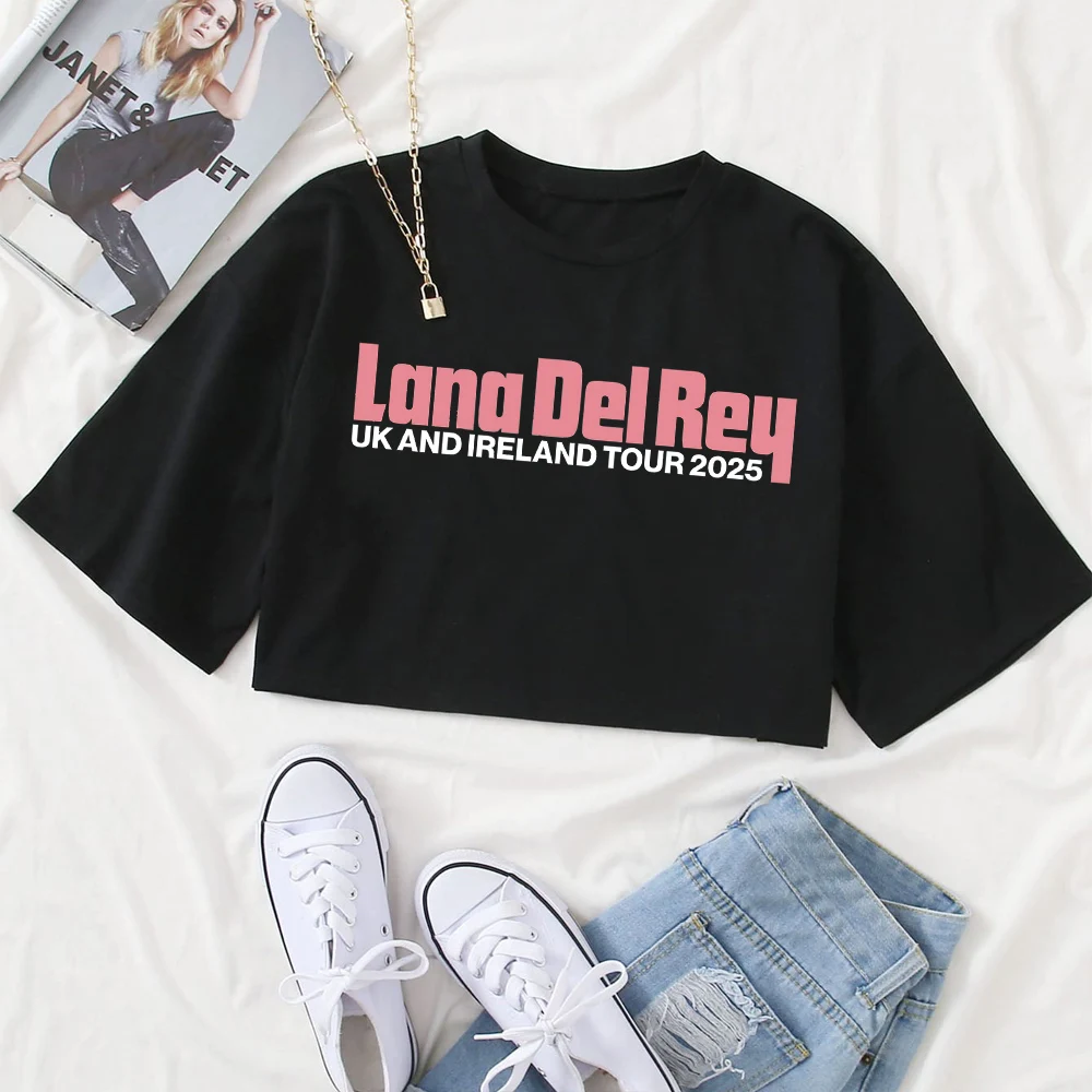 

Lana Del Rey Tour 2025 T-shirt Funny Ninja Mice Muki Muki Women O-Neck Short Sleeves Crop Tops T-shirt Fans Gift
