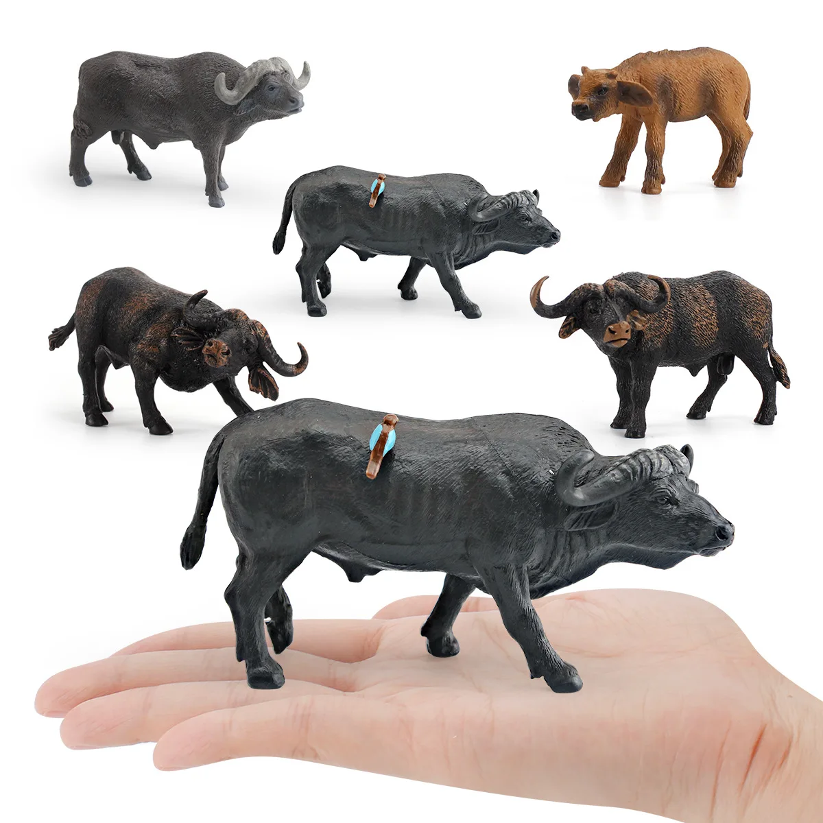 Mini African Buffalo Wildlife African Buffalo Animal Model Landscape Miniatures Decorative Decoration Home Desktop Decor