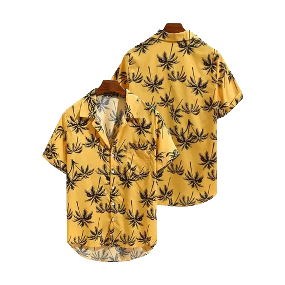 

Hawaiian Holiday Print Button Casual Short Sleeve Shirt Men Women Streetwear 2024 Fashion Clothes