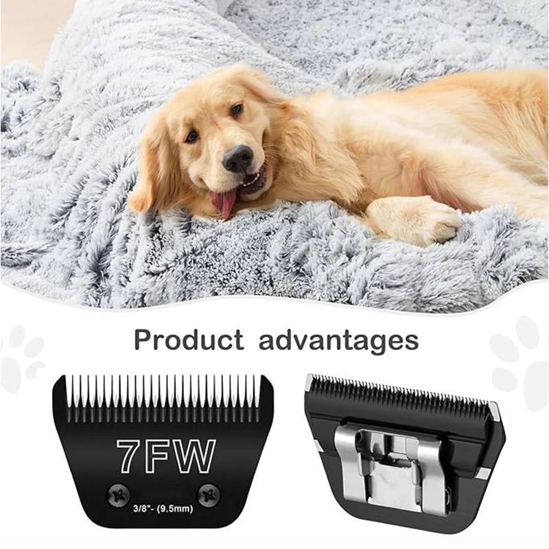 

7FW Black Wide Blades for Dog Grooming Blades Compatible with Andis Dog Clippers Dog Clipper Blades Compatible with Oster A5