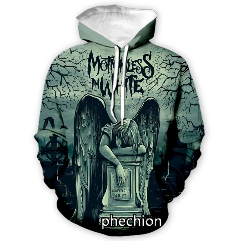 

phechion New Fashion Men/Women Motionless In White 3D Print Casual Sweatshirt Hoodies Streetwear Men Loose Sport Hoodies H82