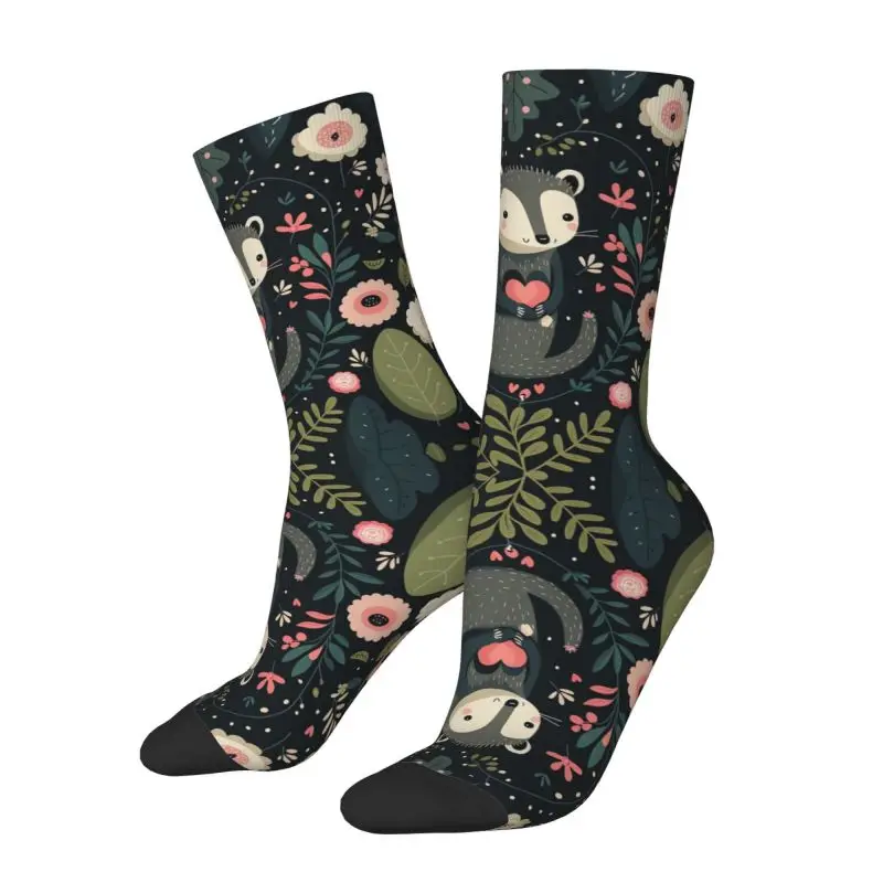 Opossum Valentine Men's Crew Socks Unisex Fashion Animal Pet Spring Summer Autumn Winter Dress Socks