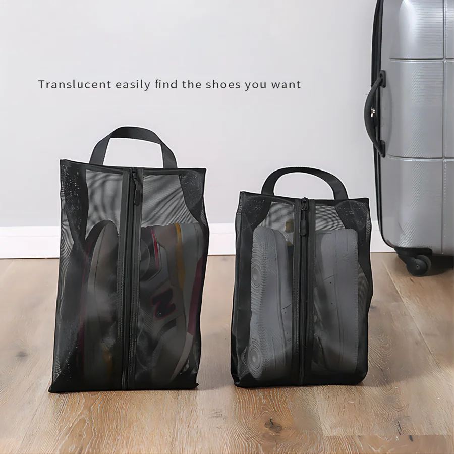 2pcs Moisture-Proof Dustproof Shoe Bag, Portable Handheld Large-Capacity Shoe Storage Bag, Visualization Travel Storage Shoe Bag