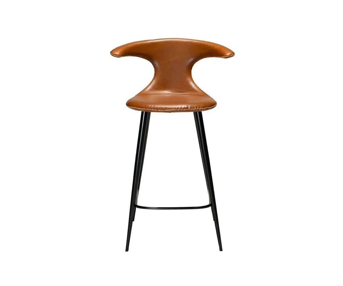 ￥#Modern PU Bar Stool with Black Powder-Coated Legs Seat Height Direct Factory Sale for Home Bar/Kitchen