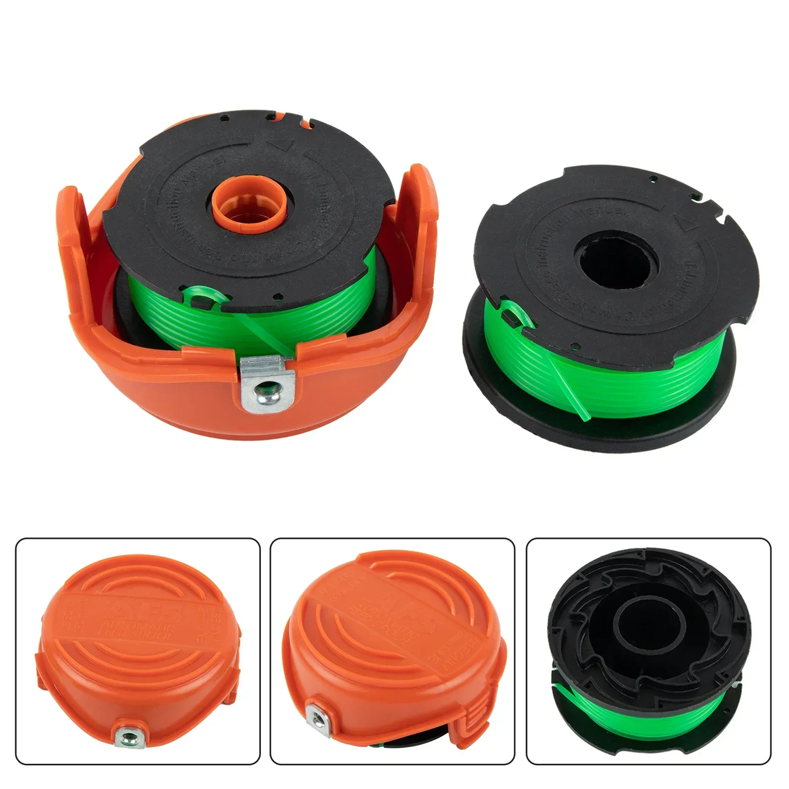 6pcs Trimmer Replacement Spool Line With Cap For Black Decker GL7033 GL8033 GL9035 Grass Cutter Garden Tools Accessories