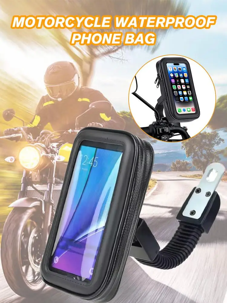 AliExpress 2 Sizes Motorcycle Telephone Holder Motor Bicycle Rear View Mirror Stand Mount Waterproof Scooter Motorbike Phone Container Bag