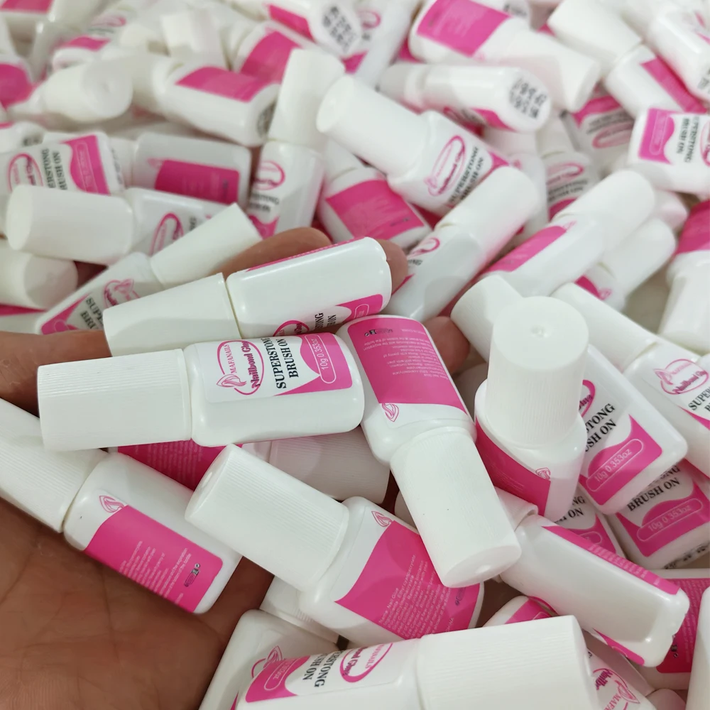 5 ชิ้น Super Strong กาวเล็บสําหรับกดบนเล็บยาวนานหักเล็บซ่อม Nailbond กาวแห้งเร็ว NailBond แปรงบนกาว