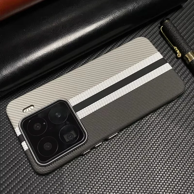 

Magnetic Alloy Lens Carbon Fibre Texture MagSafe Phone Case for Xiaomi Mi 15 Pro Mi 15Ultra Ultrathin Wireless Charging PC Cover