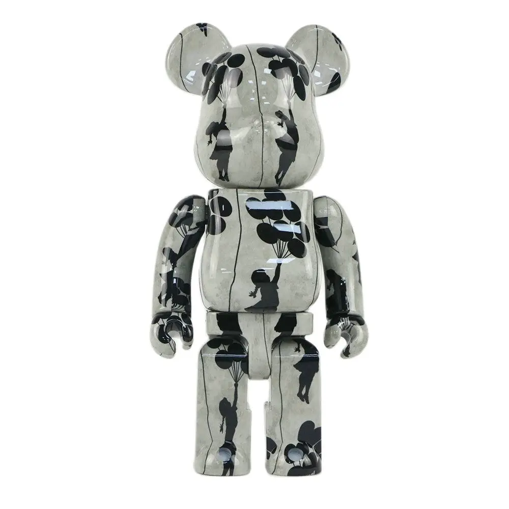 Bearbrick Banksy Balloon Girl Building Block Bear 400% 28cm Fashion Doll Violence Bear Doll Ornament Gifts For Valentine's Day