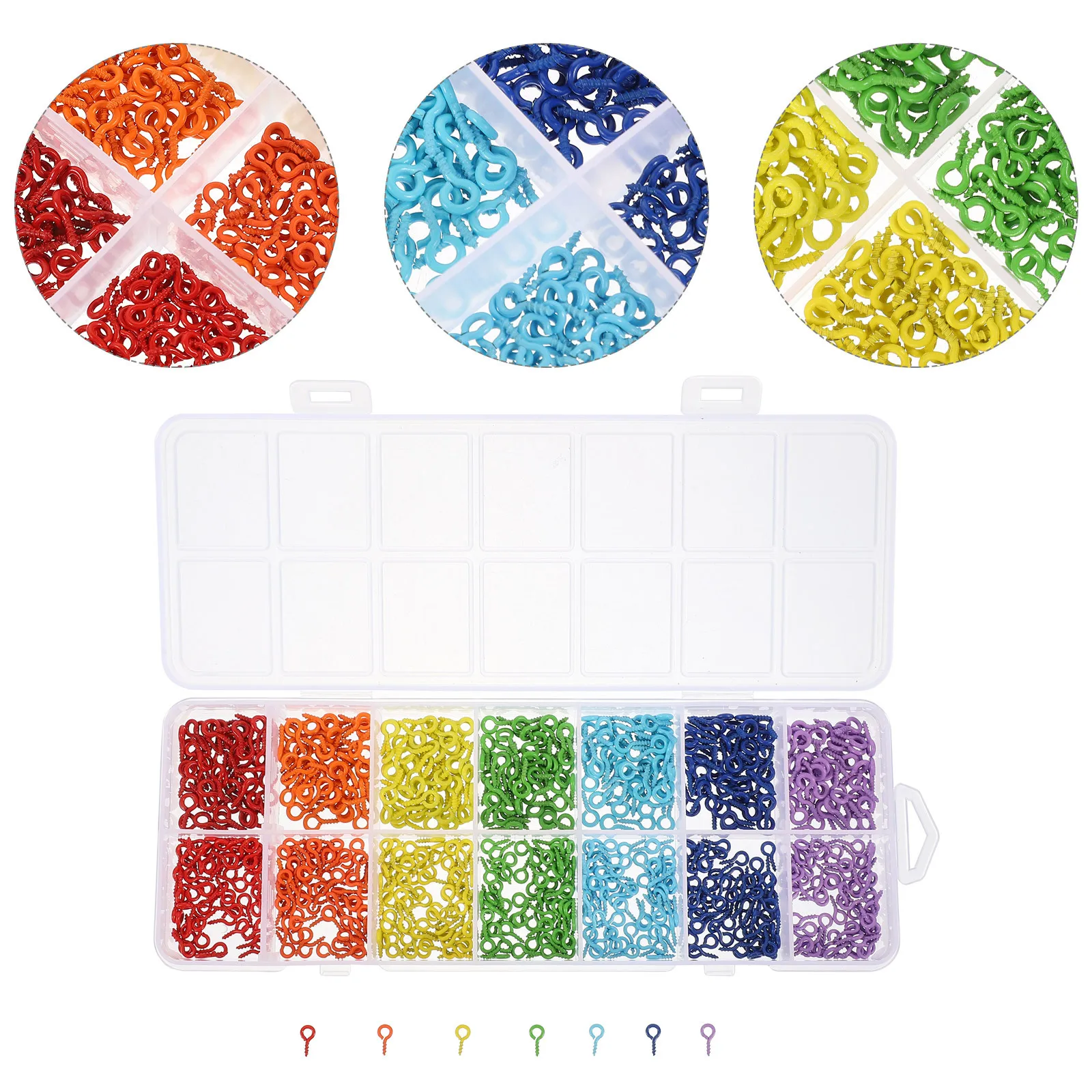 المسمار العين دبوس معدني صغير ملون DIY بها بنفسك الحرف اليدوية صنع المجوهرات قلادة سوار أقراط مشاريع عيون المسمار الصغيرة ،