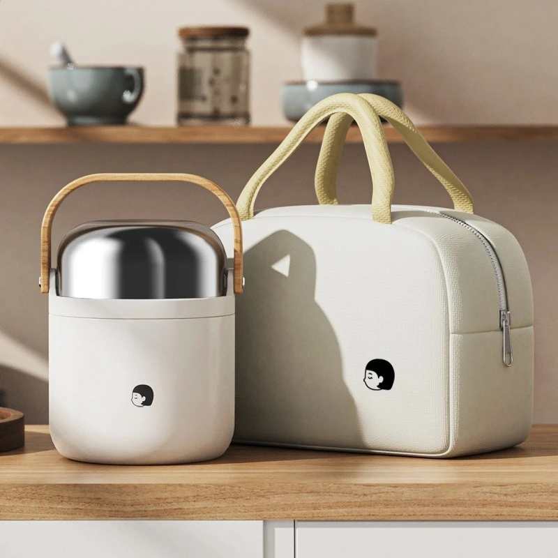 Stainless steel stew cup female smoldering cup thermal insulation lunch box bucket portable stew pot pot stew porridge