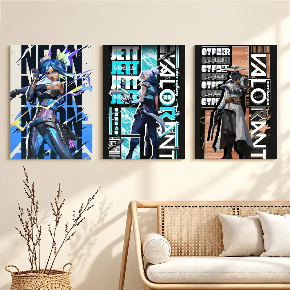 Tactical Shooter Game V-VALORANT Poster Artwork Self Adhesive Indoor Wall Hanging Room Decor Gift
