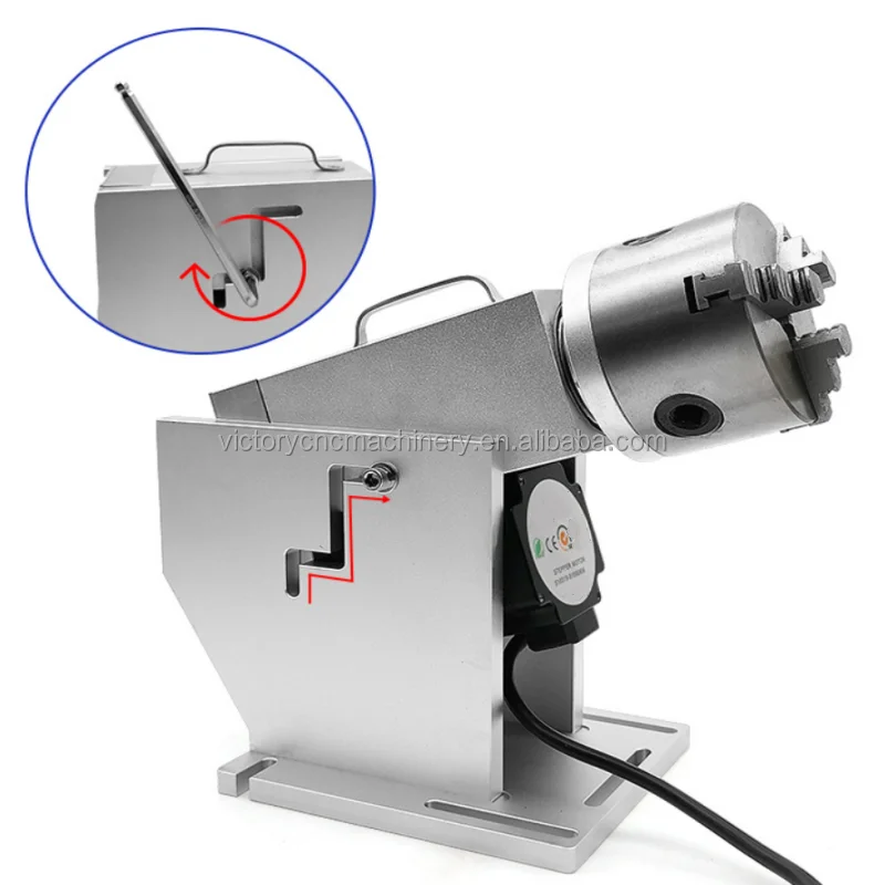 SD100 3 Jaw Chuck Rotary Attachment With Controller Through Hole Rotary Table Marking Machine Rotary Fixture for Engraver