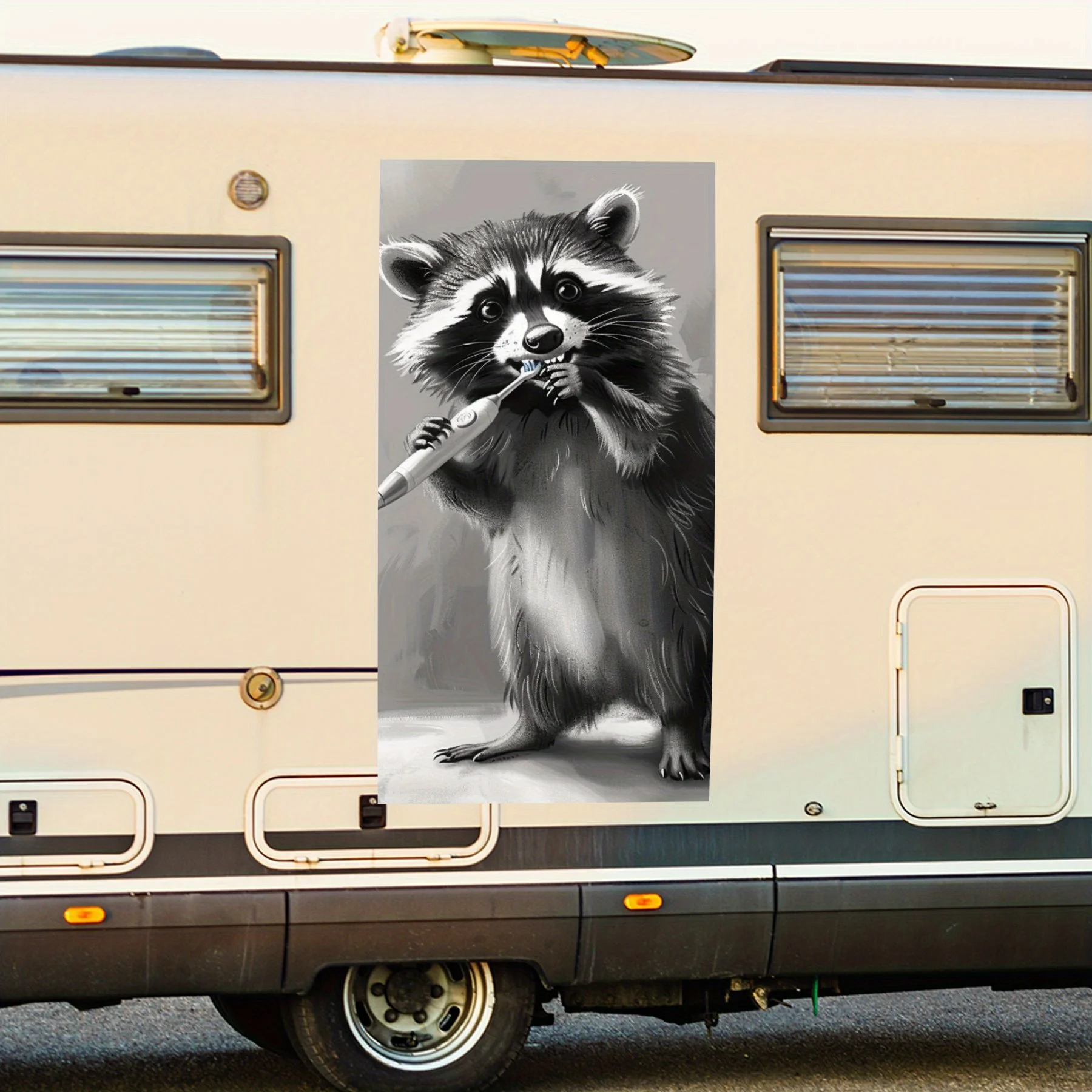 

Милый енот, чистка зубов, автомобильная наклейка, виниловые обертывания для дома с двигателем для украшения и защиты-водостойкий самоклеящийся винил De