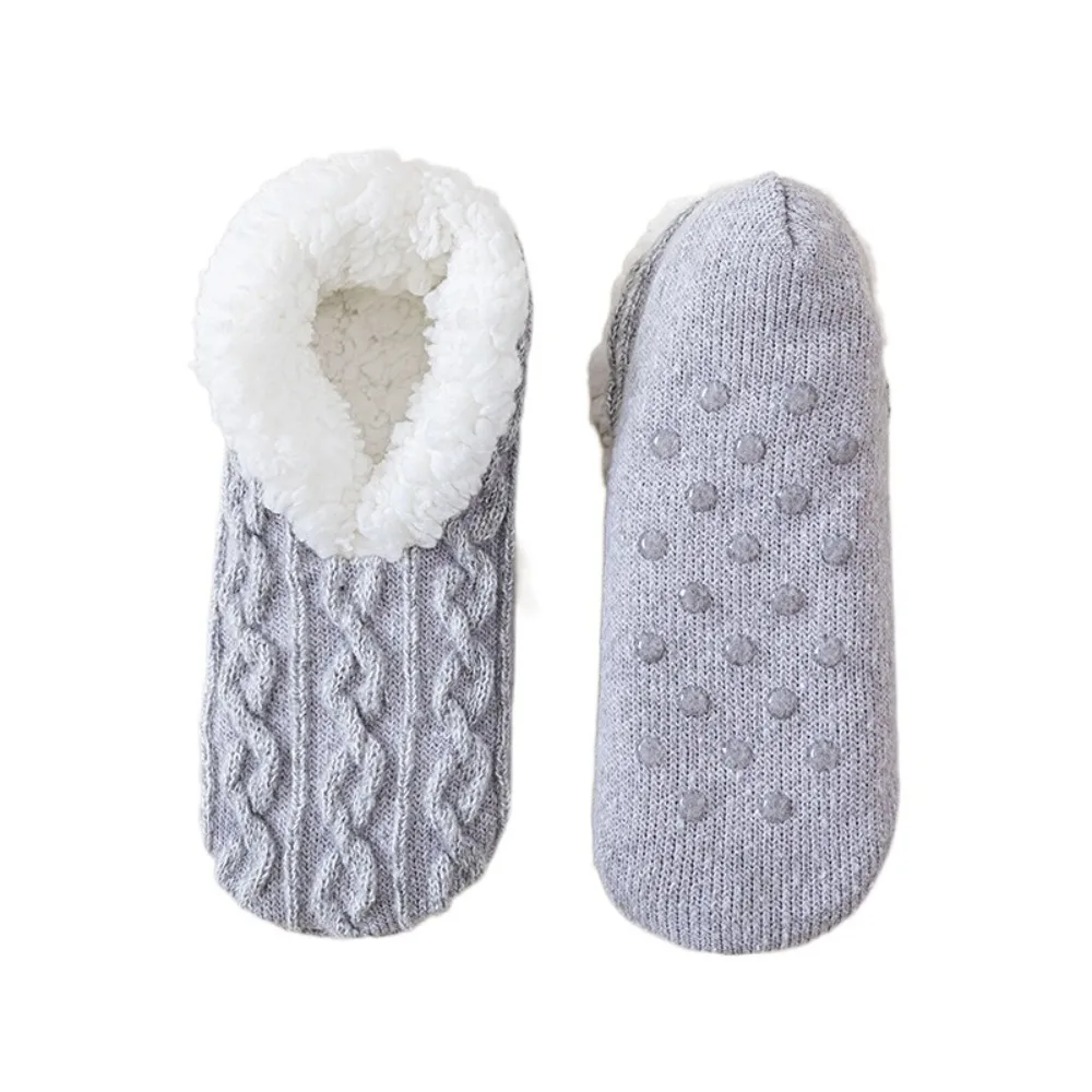 

Sweet Anti-slip Winter Floor Socks Knitted Twist Warm Thicken Plush Socks Hosiery Coral Fleece Sleeping Socks Girls