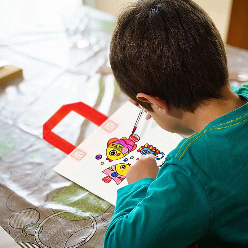 Bolsa de garabatos artesanal con marcadores tintados, pintura hecha a mano, bolsa no tejida, bolsa de regalo de fiesta de arte para niños, juguetes de pintura de peluche coloridos