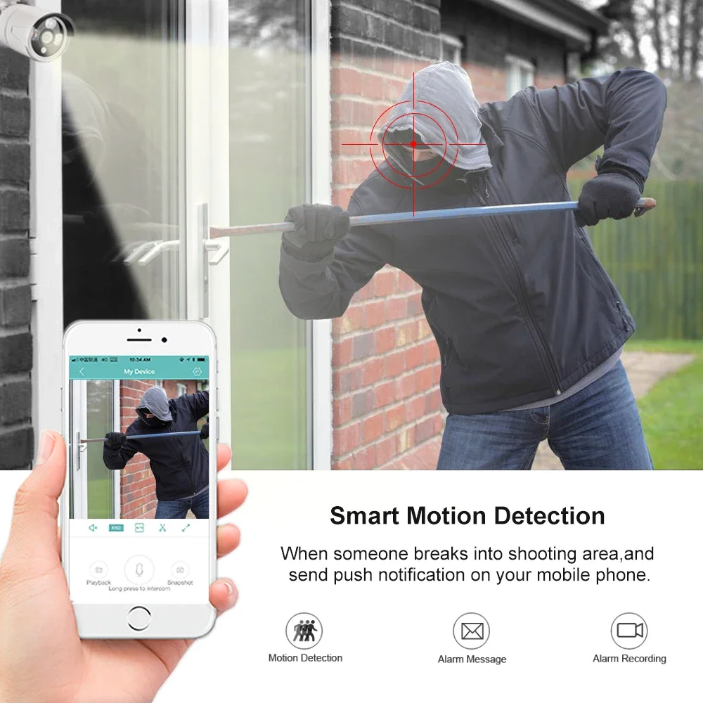 Bullet Metal 5MP IPカメラ SONY IMX335 ナイトビジョン 屋外用 オーディオ 顔検出 ビデオ監視