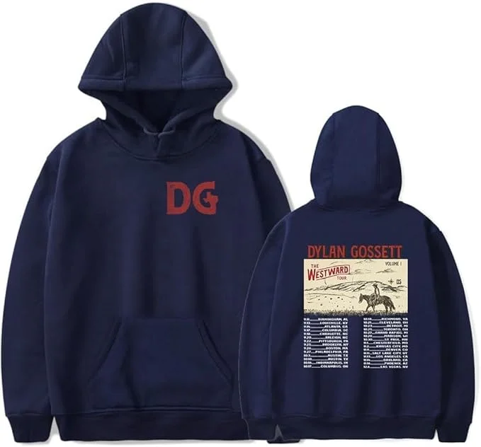 Dylan Gossett The Westward Tour 2025 후드티, 팬용 긴 소매 풀오버 캐주얼 컴포트 스웨트셔츠