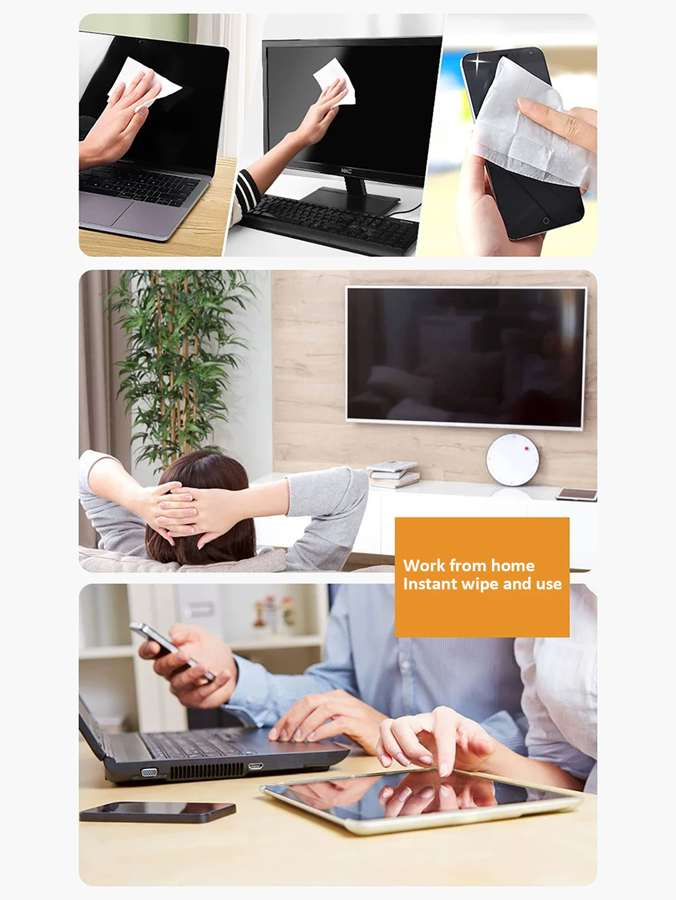 40 Pieces of Traceless Screen Cleaning Wipes, Suitable for Digital Devices - Glass Cleaning Pads, Can Be Used for Tvs, Monitors, Laptops, Furniture, Etc image 4