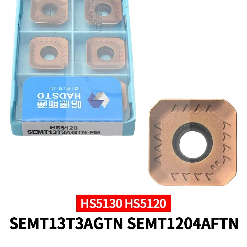 

10pcs HADSTO 100% Original Carbide Inserts SEMT13T3AGTN-FM SEMT1204AGTN-FM HS5120 HS5130 Milling Blades CNC Cutting Tools