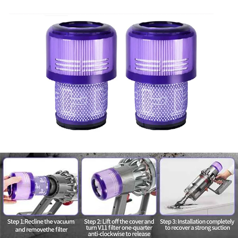 UNCL Staubsaugerfilter für Dyson V11 Animal V11 Torque Drive V15, waschbar und wiederverwendbar, Dy-970013-02 und 97001302, Ersatzfilter
