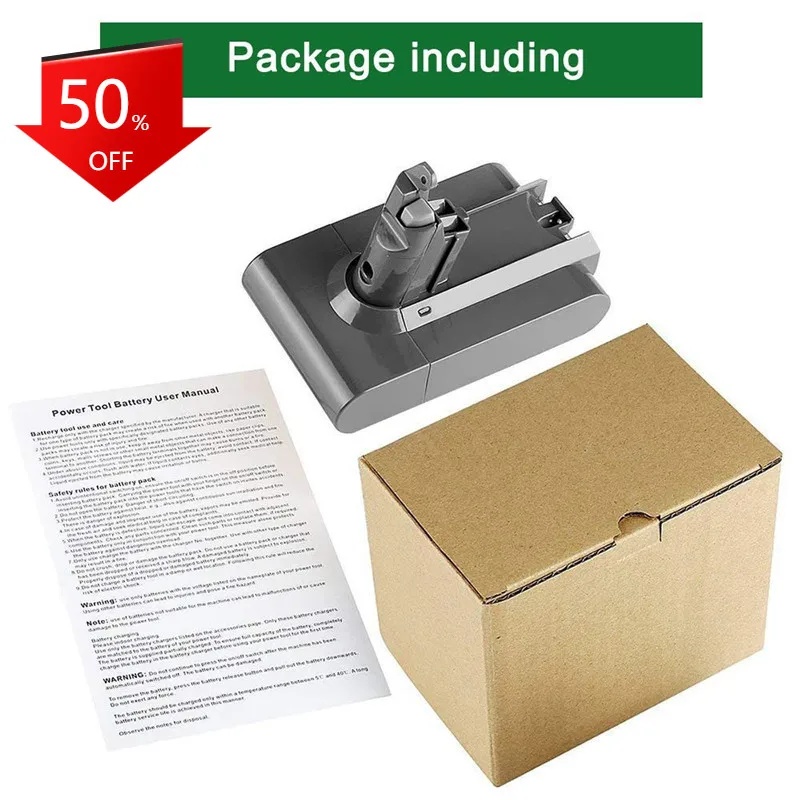 

21V 4000mAh suitable for Dyson V6V7V8V10 handheld vacuum cleaner battery, sweeping machine power lithium battery DC3 1DC34 A+
