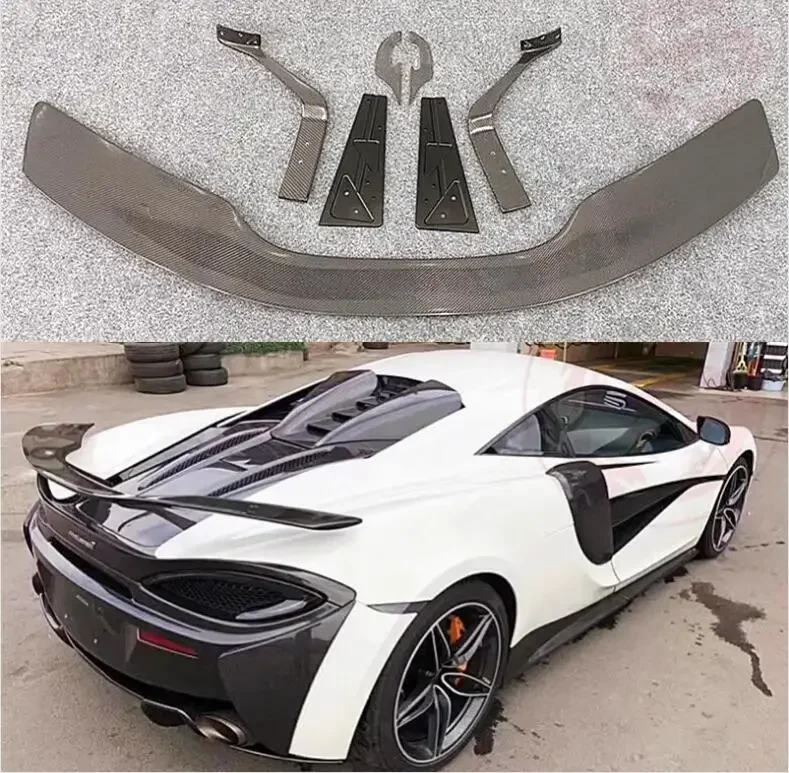 FROGE CARBON FIBER REAR WING TRUNK LIP TAIL WITH FLAP SPOILER FOR McLaren 540c 570s 570GT 2016 2017 2018 2019 2020 2021 2022