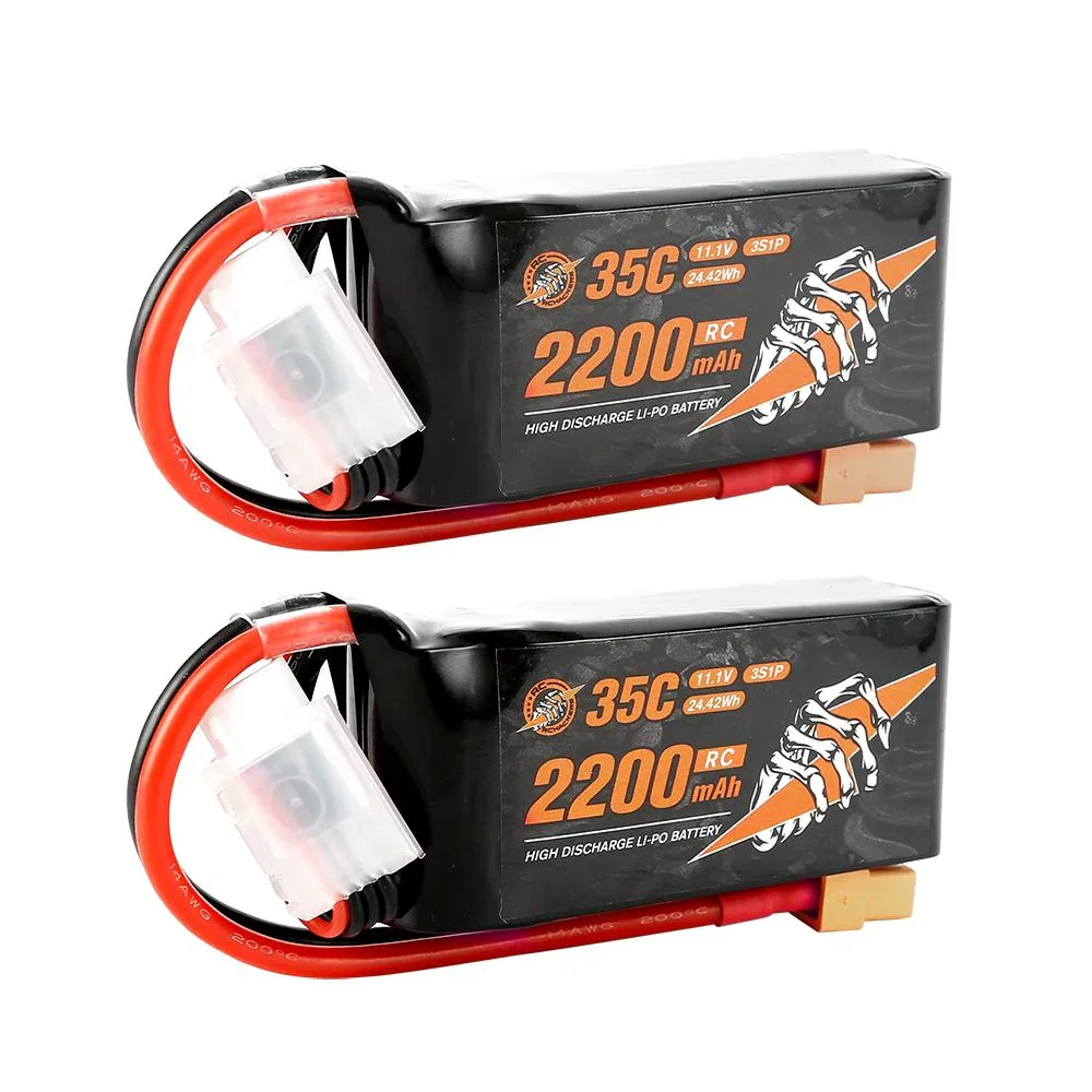 

RCHackers 3S 2200mAh 11.1V 35C RC Lipo Battery with XT60 Plug [2 Packs]