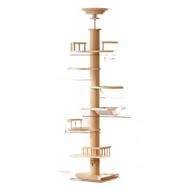 

Cat climbing frame cat nest integrated cat jumping platform, solid wood
