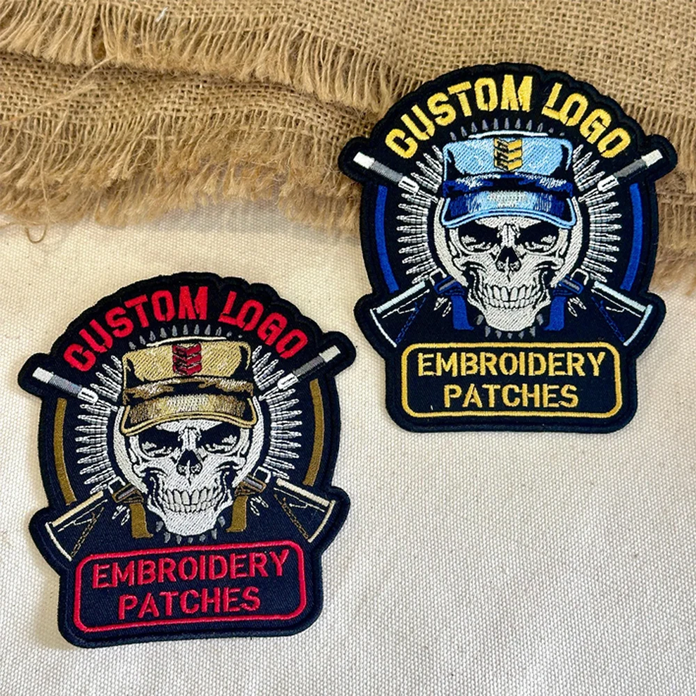 Custom Various Styles Embroidery Patches Personalized Your Own Patch Iron On Patches For Clothing Hook and Loop Embroidered DIY