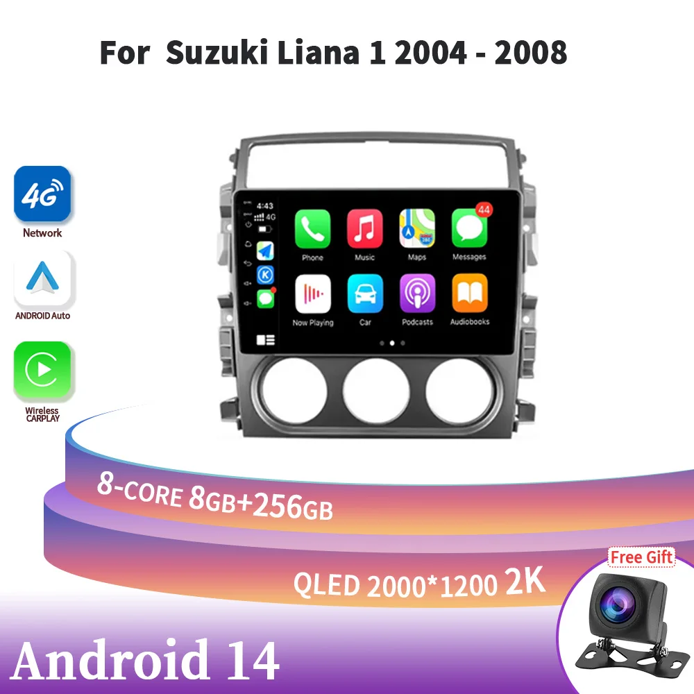 

Android 14 For Suzuki Liana 1 2004-2008 Car Radio Multimedia Navigation Wireless Carplay Stereo Screen Head Unit 4G Universal