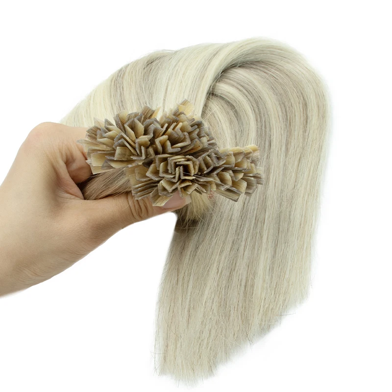 K Tip Hair Extensions Human Hair Machine Remy Keratin Hot Fusion Hair Extension Natural Straight Italy Keratin 12-24inch K tip